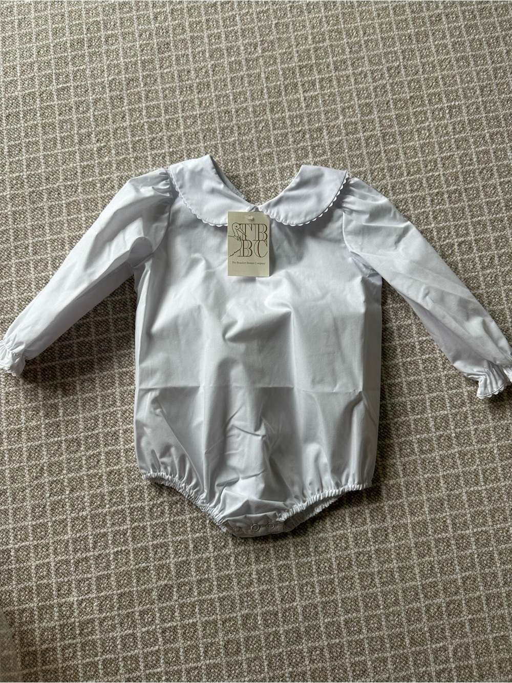 NWT TBBC White Peter Pan Collar Bubble Romper 2T
